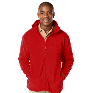 MENS POLAR FLEECE JACKET  -  RED 2 EXTRA LARGE SOLID